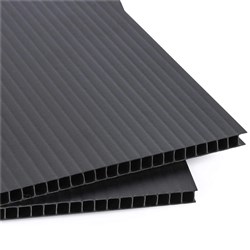 HOLLOWFLUTE BOARD BLACK 1800mmx1200mm 350gsm