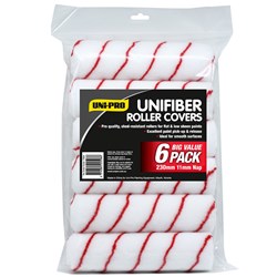 UNI PRO UNIFIBER ROLLER COVER RED STRIPE 11mm NAP 6pk