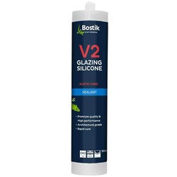 BOSTIK V2 ACETIC CURE GENERAL PURPOSE GLAZING SILICONE 300ml